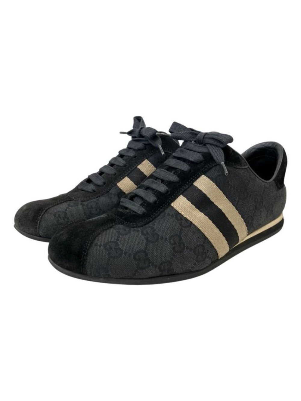Gucci GG Canvas Sherry Line Low-Top Sneakers Black Spring Summer Fall